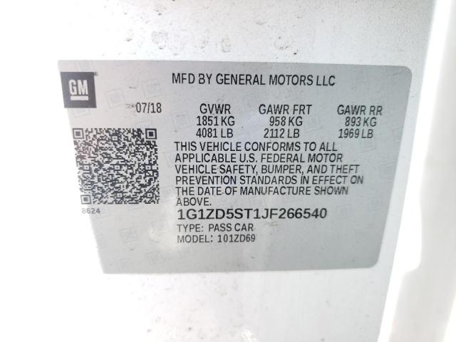 Photo 10 from auction – 2018 CHEVROLET MALIBU LT with VIN 1G1ZD5ST1JF266540