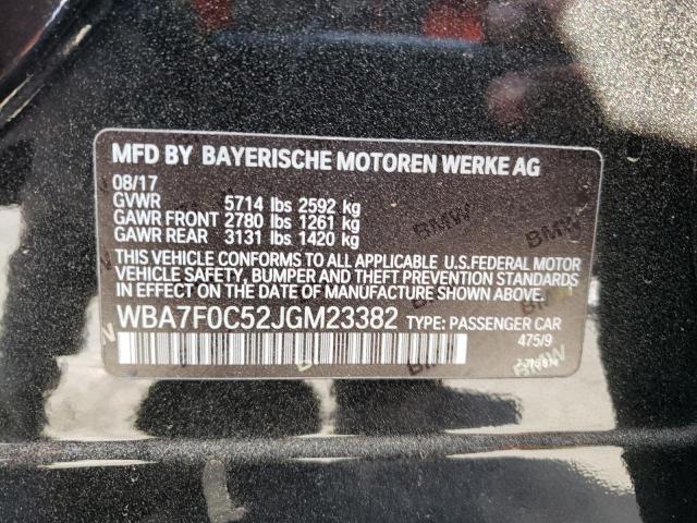 Photo 10 from auction – 2018 BMW 750 I with VIN WBA7F0C52JGM23382