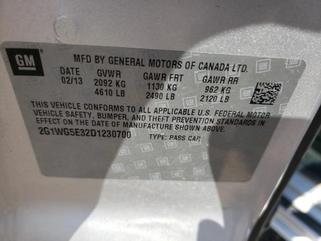 Photo 10 from auction – 2013 CHEVROLET IMPALA LT with VIN 2G1WG5E32D1230700