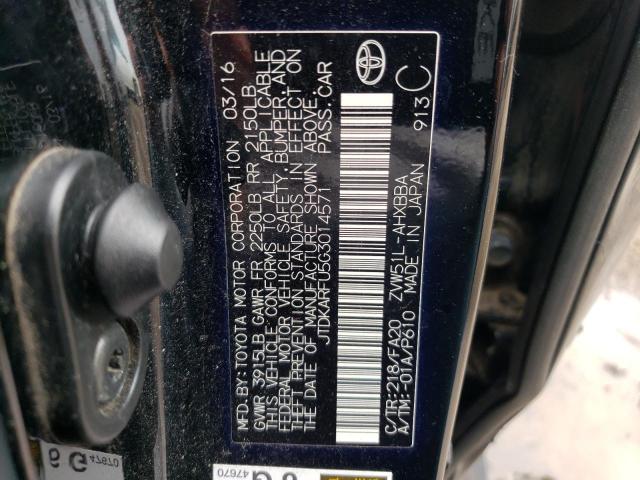 Photo 10 from auction – 2016 TOYOTA PRIUS with VIN JTDKARFU5G3014571