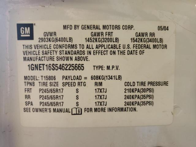 Photo 10 from auction – 2004 CHEVROLET TRAILBLAZE with VIN 1GNET16S546225665