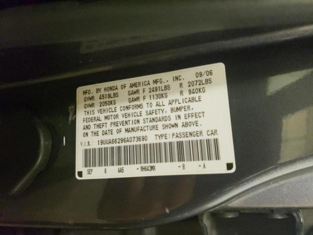 Photo 10 from auction – 2006 ACURA 3.2TL with VIN 19UUA66296A073690