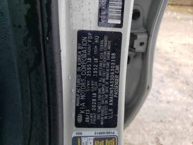 Photo 10 from auction – 2013 KIA RIO EX with VIN KNADN5A33D6303198