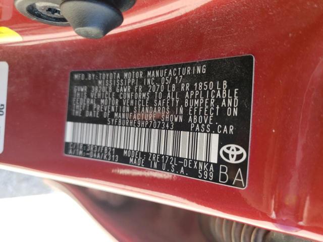 Photo 10 from auction – 2017 TOYOTA COROLLA L with VIN 5YFBURHE9HP707343