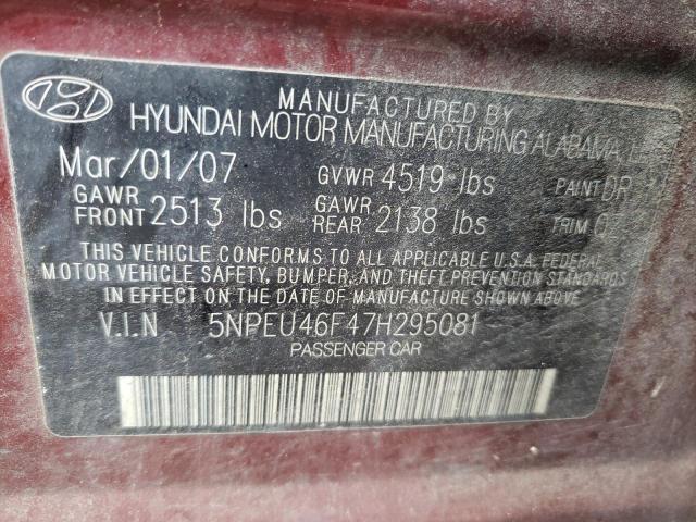 Photo 10 from auction – 2007 HYUNDAI SONATA SE with VIN 5NPEU46F47H295081