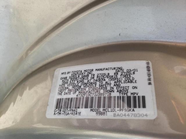 Photo 10 from auction – 2001 TOYOTA SIENNA LE with VIN 4T3ZF13C71U389718