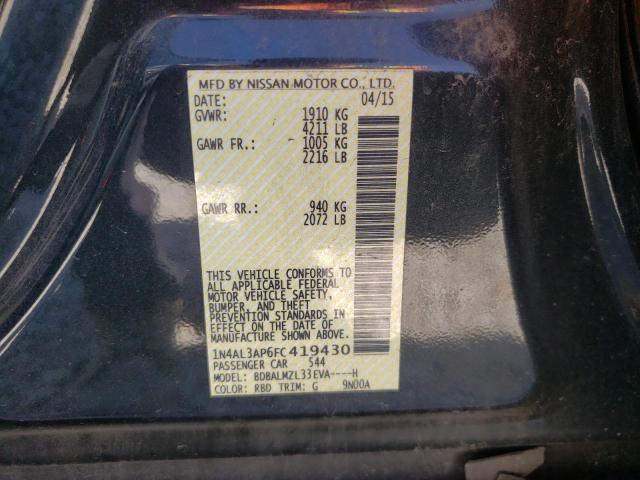 Photo 10 from auction – 2015 NISSAN ALTIMA 2.5 with VIN 1N4AL3AP6FC419430