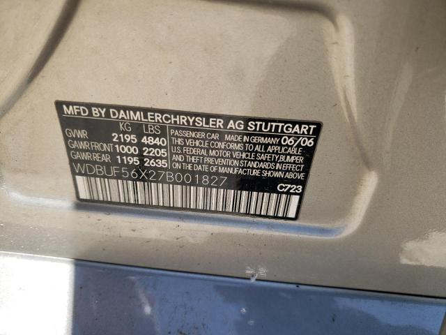 Photo 10 from auction – 2007 MERCEDES-BENZ E 350 with VIN WDBUF56X27B001827