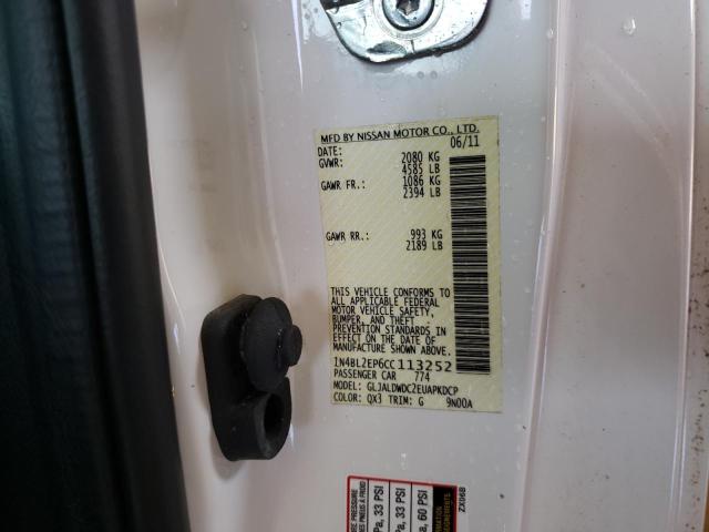 Photo 10 from auction – 2012 NISSAN ALTIMA SR with VIN 1N4BL2EP6CC113252