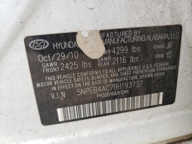 Photo 10 from auction – 2011 HYUNDAI SONATA GLS with VIN 5NPEB4AC7BH193737