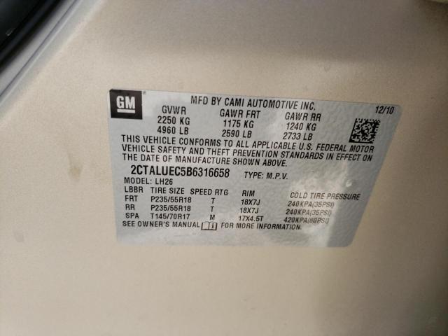 Photo 10 from auction – 2011 GMC TERRAIN SL with VIN 2CTALUEC5B6316658