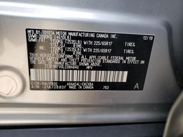 Photo 10 from auction – 2020 TOYOTA RAV4 LE with VIN 2T3F1RFV0LC084840