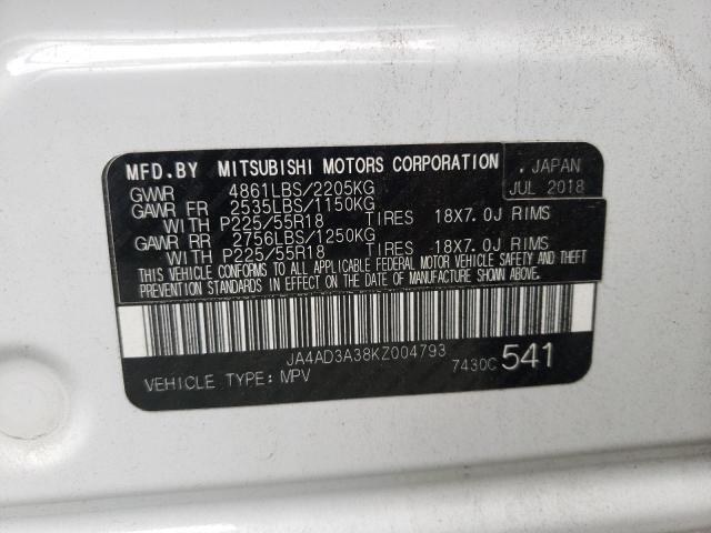 Photo 10 from auction – 2019 MITSUBISHI OUTLANDER with VIN JA4AD3A38KZ004793