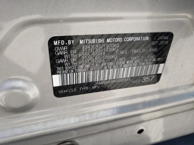 Photo 10 from auction – 2019 MITSUBISHI OUTLANDER with VIN JA4AR3AU0KU002933