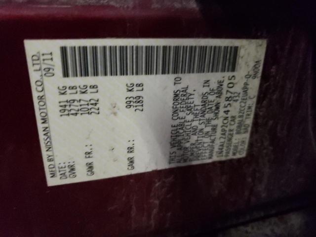 NISSAN ALTIMA BAS 2012 with VIN 1N4AL2AP2CN458705 - Photo from auction