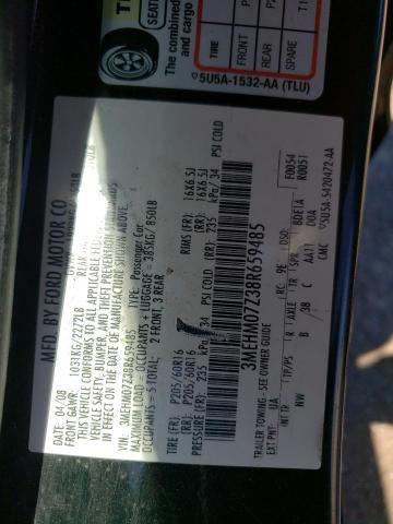 Photo 10 from auction – 2008 MERCURY MILAN with VIN 3MEHM07Z38R659485