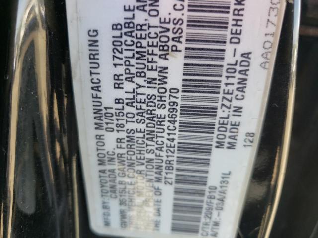 Photo 10 from auction – 2001 TOYOTA COROLLA CE with VIN 2T1BR12E41C469970