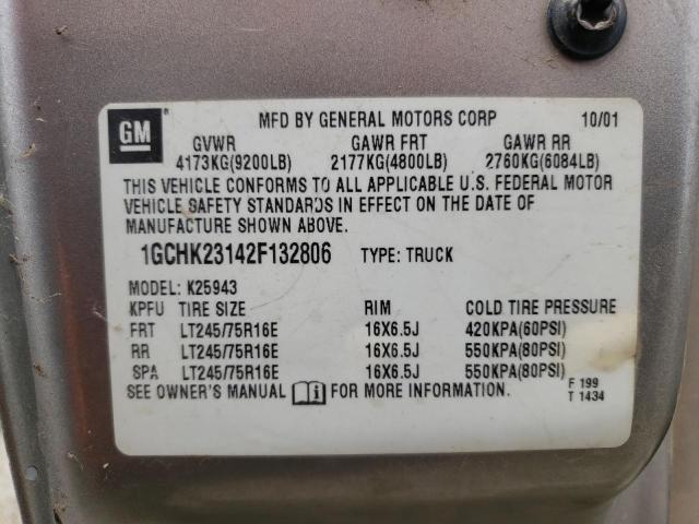 Photo 10 from auction – 2002 CHEVROLET SILVERADO with VIN 1GCHK23142F132806