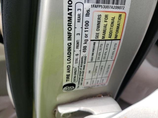 Photo 10 from auction – 2007 FORD TAURUS SE with VIN 1FAFP53U07A209072