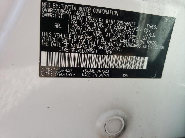 Photo 10 from auction – 2013 TOYOTA RAV4 LE with VIN JTMBFREV4DD029581