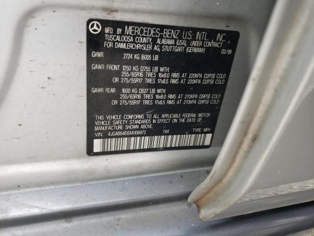 Photo 10 from auction – 1999 MERCEDES-BENZ ML 320 with VIN 4JGAB54E6XA106972