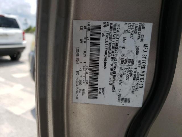 Photo 10 from auction – 2008 FORD EXPLORER S with VIN 1FMEU31E98UA94966