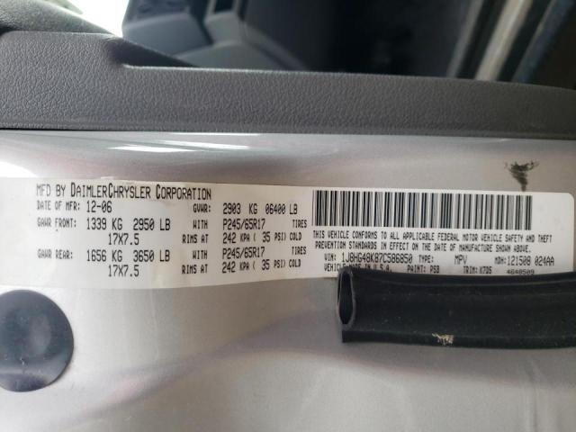 Photo 10 from auction – 2007 JEEP COMMANDER with VIN 1J8HG48K87C586850