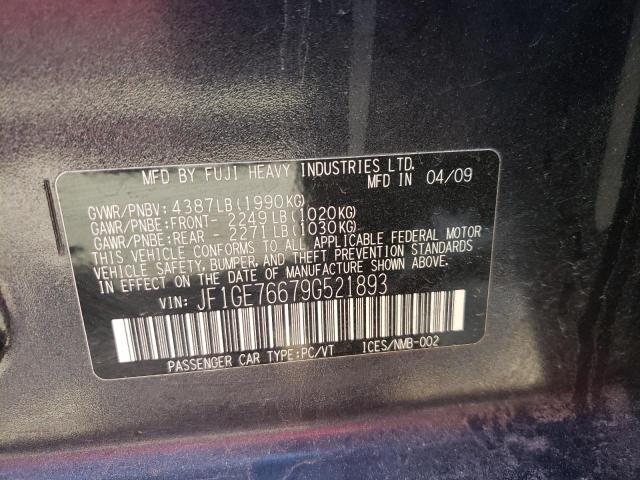 Photo 10 from auction – 2009 SUBARU IMPREZA WR with VIN JF1GE76679G521893