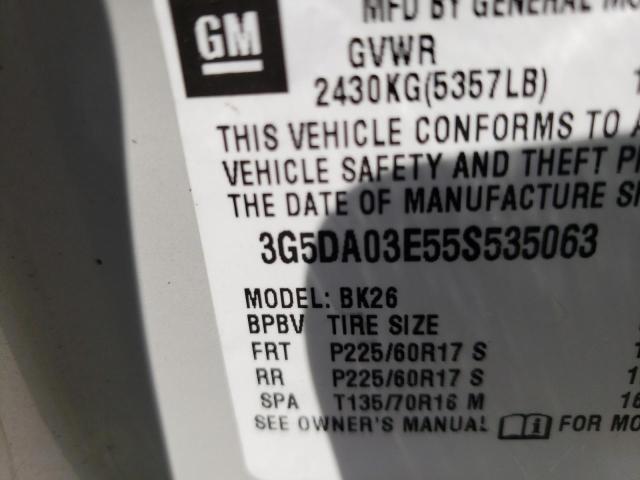 Photo 10 from auction – 2005 BUICK RENDEZVOUS with VIN 3G5DA03E55S535063