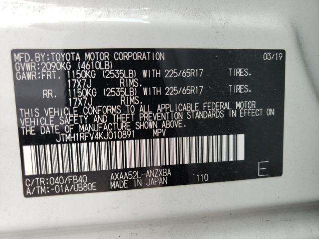 Photo 10 from auction – 2019 TOYOTA RAV4 LE with VIN JTMH1RFV4KJ010891