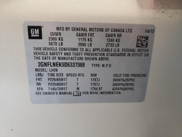 Photo 10 from auction – 2013 CHEVROLET EQUINOX LT with VIN 2GNFLNEK9D6337988