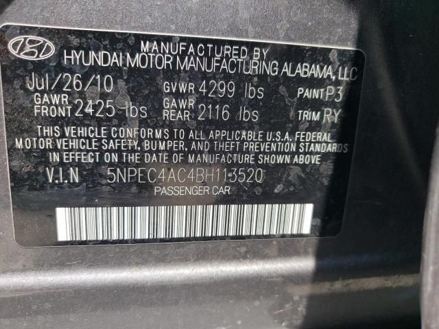 Photo 10 from auction – 2011 HYUNDAI SONATA SE with VIN 5NPEC4AC4BH113520
