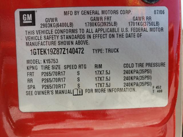 Photo 10 from auction – 2007 GMC NEW SIERRA with VIN 1GTEK19Z87Z140472