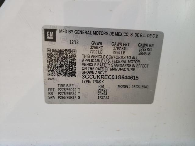 Photo 10 from auction – 2018 CHEVROLET SILVERADO with VIN 3GCUKREC0JG644615