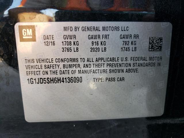 Photo 10 from auction – 2017 CHEVROLET SONIC LT with VIN 1G1JD5SH6H4136090