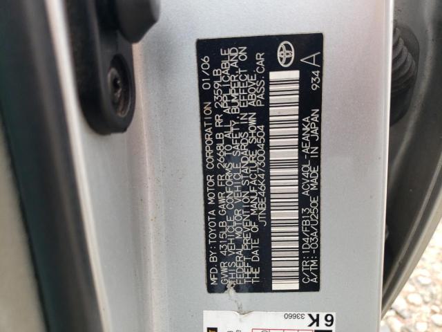 Photo 10 from auction – 2007 TOYOTA CAMRY CE with VIN JTNBE46K473004504