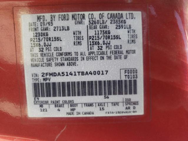 Photo 10 from auction – 1996 FORD WINDSTAR W with VIN 2FMDA5141TBA40017