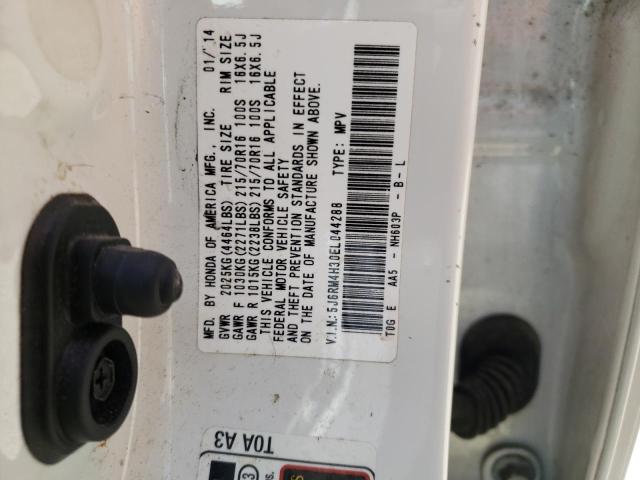 Photo 10 from auction – 2014 HONDA CR-V LX with VIN 5J6RM4H30EL044288