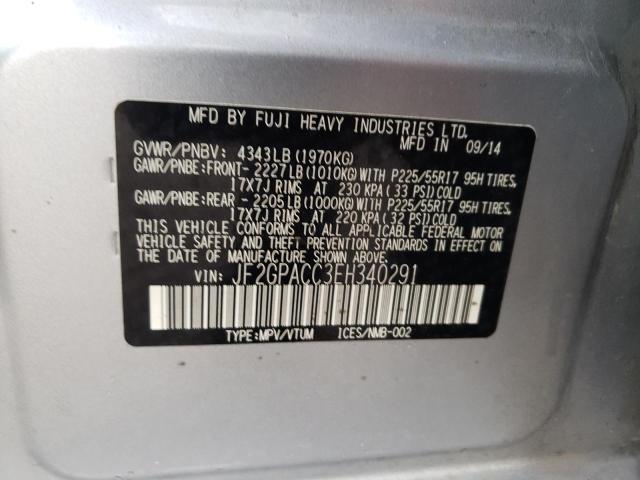 Photo 10 from auction – 2014 SUBARU XV CROSSTR with VIN JF2GPACC3EH340291