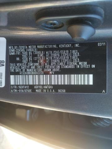 Photo 10 from auction – 2011 TOYOTA VENZA with VIN 4T3ZA3BB3BU043220