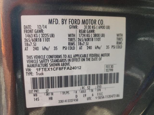 Photo 10 from auction – 2015 FORD F150 SUPER with VIN 1FTEX1CF8FFA24012