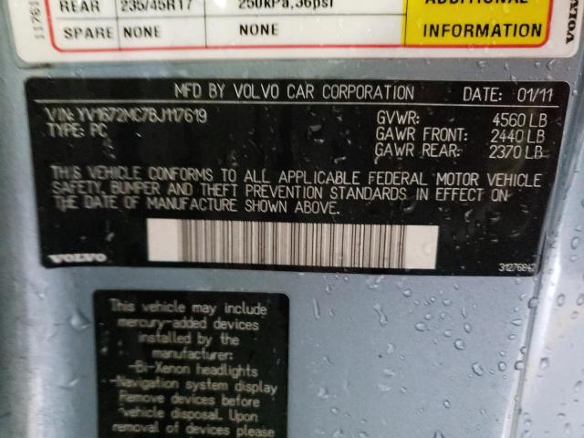 Photo 10 from auction – 2011 VOLVO C70 T5 with VIN YV1672MC7BJ117619