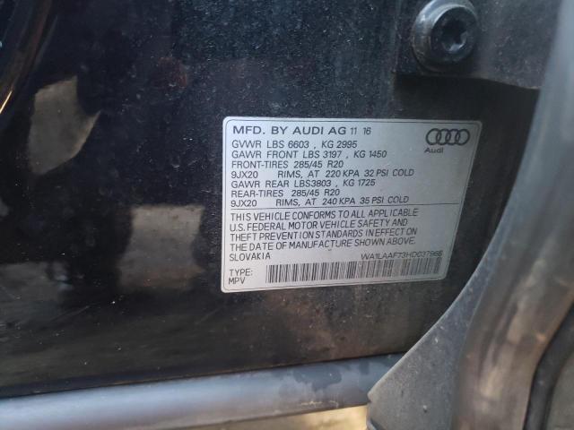 Photo 10 from auction – 2017 AUDI Q7 PREMIUM with VIN WA1LAAF73HD037966