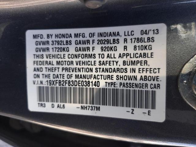Photo 10 from auction – 2013 HONDA CIVIC EX with VIN 19XFB2F83DE038140