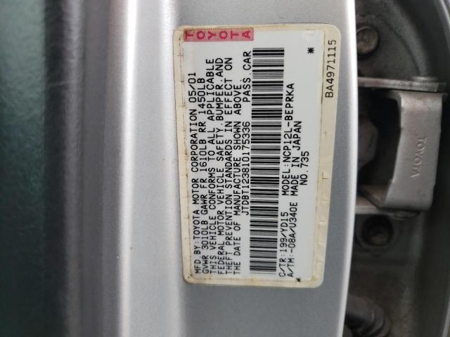 Photo 10 from auction – 2001 TOYOTA ECHO with VIN JTDBT123810175336