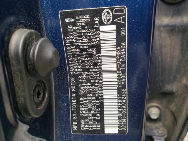 Photo 10 from auction – 2007 TOYOTA COROLLA CE with VIN 2T1BR30E57C723953