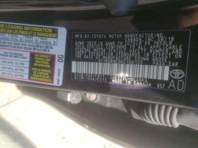 Photo 10 from auction – 2019 TOYOTA COROLLA L with VIN 2T1BURHE0KC168120