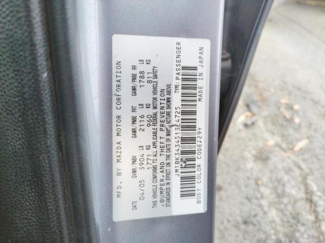 Photo 10 from auction – 2005 MAZDA 3 HATCHBAC with VIN JM1BK343451324725
