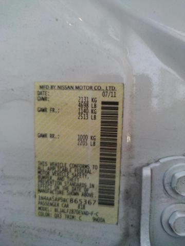 Photo 10 from auction – 2011 NISSAN MAXIMA S with VIN 1N4AA5AP3BC865367