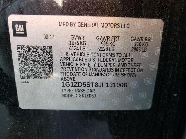 Photo 10 from auction – 2018 CHEVROLET MALIBU LT with VIN 1G1ZD5ST8JF131006